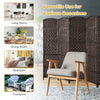 6 Panel Room Divider Privacy Screen Wall Folding Partition Hand-woven Rattan