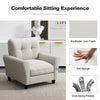 Tufted Upholstered Accent Sofa Reading Armchair w/ Seat Cushion