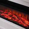 Modern 2KW Electric Inset Fireplace Heater Fire Place White Wooden Mantel Indoor