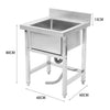 Catering Sink Stainless Steel Kitchen Commercial Single Bowl Wash Table Basin