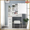 Large Dressing Table Stool Set with 3 color LED Light Mirror Vanity Make up Desk