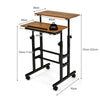 2-Tier Adjustable Standing Desk Mobile Sit Stand Desk Office Laptop Cart
