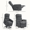 Electric Recliner Chair with Reclining & Rising Function, Padded Armchair, Grey