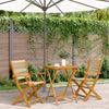 3 Piece Bistro Set Beige Polypropylene and Solid Wood S7H5