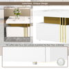 Modern White Rectangular Coffee Table with 2 Storage Drawers for Living Room