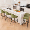 2X Breakfast Bar Stools Thickened Pad Linen Dining Chairs for Counter Kitchen