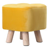 Square Footstool Footrest Pouffe Linen/Velvet/PU Leather Padded Children Seat