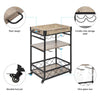 Industrial Vintage Bar Serving Cart Mobile Kitchen Wood Metal Serving Trolley UK