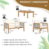 4-Piece Outdoor Conversation Set Patio Garden Wicker Furniture Set w/ Cushion