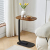 Retro C Shaped Sofa Side Table for Living Room Coffee Table End Table Brown