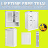 Bathroom Cabinet Shelf Cupboard Storage Drawer Shelve Organizer Rack Mirror Door