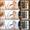 Dressing Table with LED Mirror Modern Makeup Desk Vanity Table + Glass Cabinet