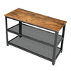 Metal Wooden 3 Tier Shoe Rack Bench Organiser Stand Storage Shelf & Seat Brown