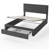 VELVET OTTOMAN STORAGE BED FRAME GAS LIFT UP 4FT6 DOUBLE SIZE WITH DRAWER