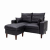 2 Seater faux leather/Linen Fabric Love Seat Sofa Armchair with Footstool Couch