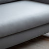 Grey Ergonomics 3 Seater Sofa Modern High Back Fabric Couch Wood Legs 2 Pockets