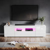 Modern White 180cm High Gloss TV Stand Cabinet Cupboard Unit with RGB LED Lights