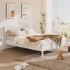 6.8FT Wooden Bed Frame White 208cm King Size Solid Wood Pine Bed Frame w/Slatted
