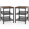 Modern Sofa Side Accent Table Nightstand 3-Tier Square End Table Storage Shelf