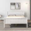 Pine Wood Bed Frame with Headboard and Footboard for Kids Bedroom White