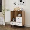 Kitchen Buffet Sideboard Mid Century Storage Cabinet with 4 Drawers Natural
