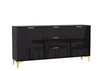 Luxury Black High Gloss 140cm TV Unit I Stand Sideboard I Gold Finish Accents