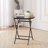 Outdoor Furniture Round Table Glass Top Coffee Dining Balcony Leisure Chair Seat