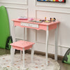 Kids Vanity Table & Chair Set Children Makeup Dressing Table with Mirror