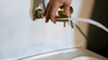 Gold Wall Mounted Mixer Tap Brass Bath Tap Bathroom Basin Swivel Spout Faucet