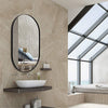 Oval Industrial Vanity Wall Makeup Mirror Framed Living Room Bathroom Decor