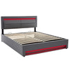 Ottoman Lift Up Storage Bed PU Upholstered Bed Frame w/ Headboard 6ft Super King