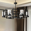 6-Light Large Wagon Wheel Chandeliers Drum Pendant Light Fixture for Dining Room
