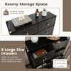 8 Drawers Dresser Tower Organizer Fabric Storage Chest of Drawers Metal Frame