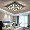 Crystal LED Ceiling Light Modern Square Chrome Lamp Fitting Pendant Chandelier