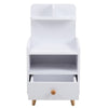 Bedside Table Cabinet Cupboard Night Stand Storage Organizer Shelving Rack White