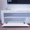 Modern 120CM TV Unit Cabinet Stand Set White High Gloss with LED Lights Drawers
