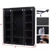 FABRIC CANVAS WARDROBE WITH HANGING RAIL SHELF CLOTHES STORAGE CUPBOARD