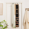 Wall-mounted Jewelry Storage Cabinet Door Hanging Jewelry Armoire w/ Full Mirror
