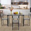 Modern Dining Table and Chairs Set 2/4 Seats Metal Frame Kitchen Home Grey/Brown