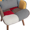 Patchwork Chair, Accent Armchair with Ottoman Single Sofa Chair with Footstool