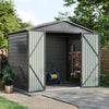 8x5.7ft Metal Garden Shed Galvanised Steel Storage House With Lockable Door NEW