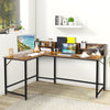 L-Shaped Corner Computer Desk Industrial PC Table Workstation Home Office Large