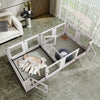 XXL Large Dog Playpen Cage Pet Whelping Box Clear Newborn Puppy Safe Fence Doors