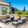 5 Pieces Outdoor Patio Furniture Set Wicker Conversation Set Deep Grey