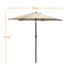 Garden Patio Parasol Sun Shade UV Protection Umbrella Steel Tilting Crank Handle
