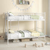 198x98CM Metal Bunk Beds Single over Single Loft Bed Frame w/Ladder & Guardrails