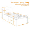 3ft Single Metal Bed Frame with High Headboard Strong Iron Platform Bed White