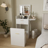 Modern Dressing Table Set with LED Mirror Vanity Makeup Desk Side Panel 2 Drawer