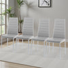 Set of 4 Dining Chairs Padded Seat High back Metal Legs Home Furniture