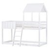 3FT Single Bed Frames Wooden Treehouse Single Bunk Bed Kids Sleeper House Canopy